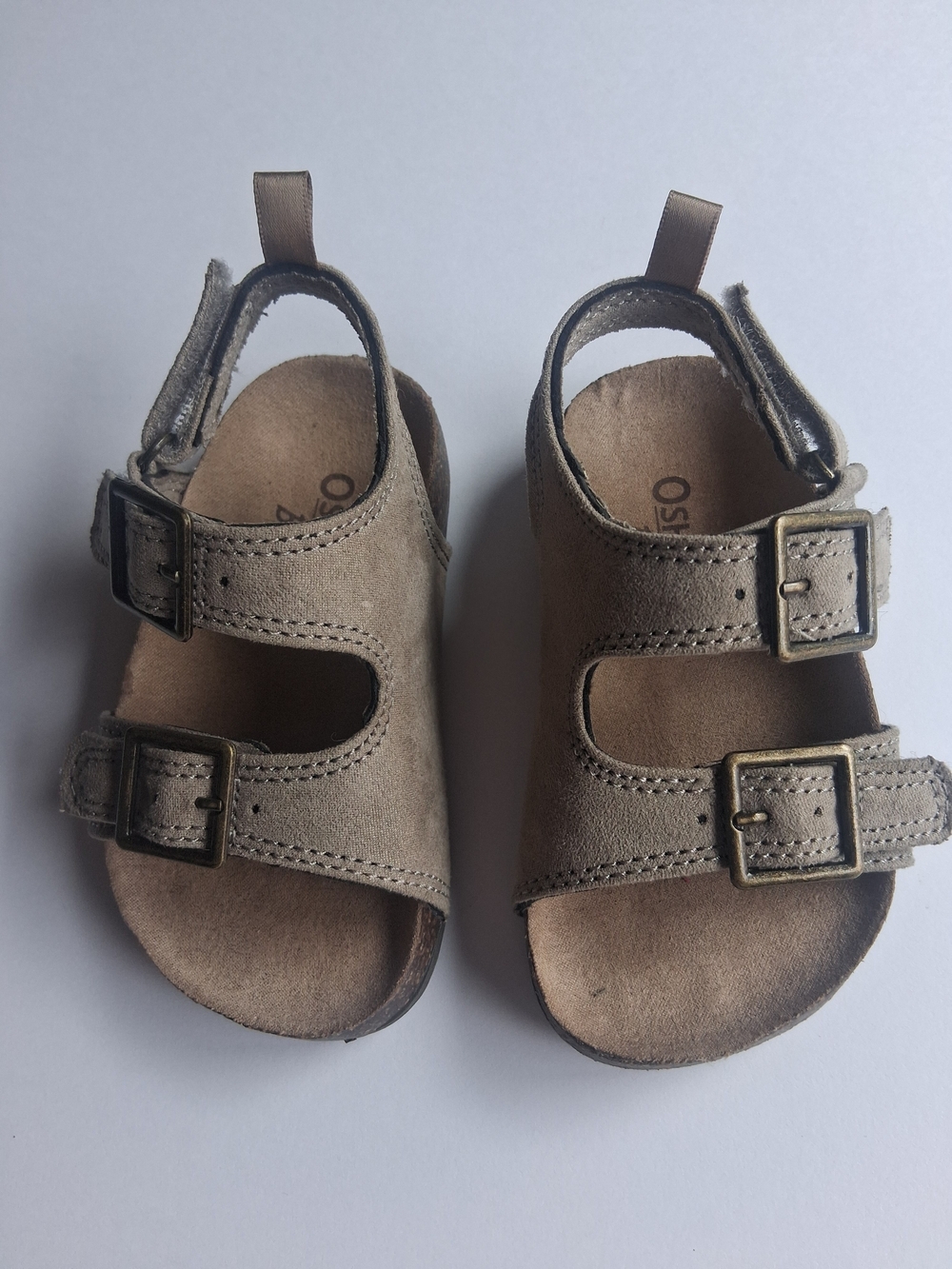 OshKosh B'gosh Toddler Tan Suede Double Buckle Sandals
